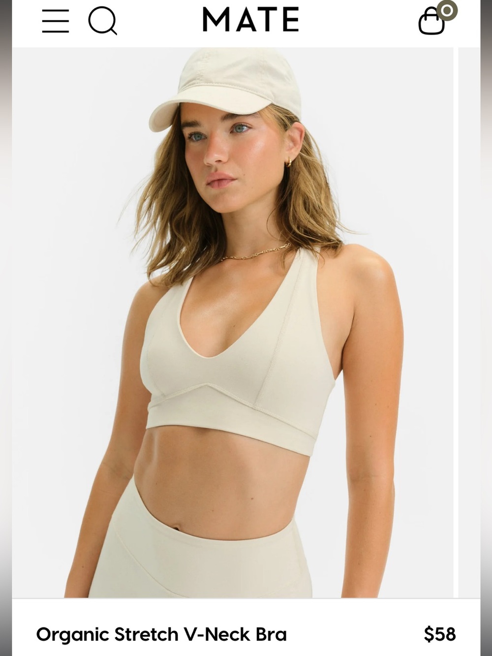 Mate the Label Organic Stretch V-Neck Bra